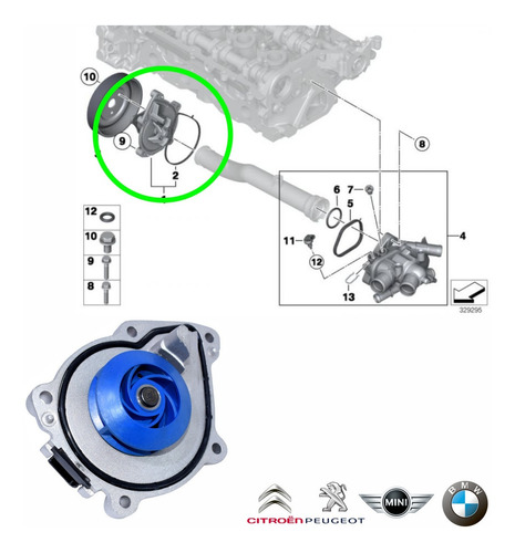 Bomba Agua Citroen C3-ds3 1.6-peugeot Foto 7