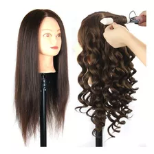 Cabeça Manequim Com Suporte P/treina Mista Cabelo Humano 70 