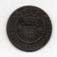 Xx Reis 1787 C. Carimbo Escudete C. Alta 44 Perolas