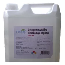 Detergente Industrial Alcalino Clorado Baja Espuma 5 Lts