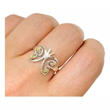 Ao 286 Anillo Mariposa Plata Y Oro 