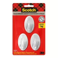 Gancho Scotch Médio Branco 3 Unidades 3m