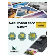 Papel Fotográfico 200grs Tamaño A4 20 Hojas