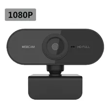 Câmera Full Hd 1080p Webcam Com Microfone 360º Computador Pc Cor Preto