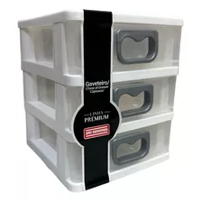 Mini Gaveteiro Organizador Pratico Pequeno C/ 3 Gavetas Gv17 Cor Branco