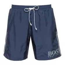 Short De Baño Hugo Boss Starfish Azul Para Hombre - Original