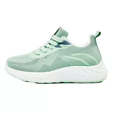 Zapatillas Deportivas Con Taco Mujer Dama Verde Casual Sport