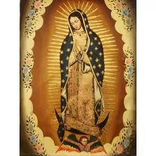 Pintura Cusqueña Lienzo Al Óleo Virgen Guadalupe 60x80cm