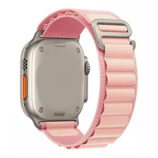 Pulseira Alpine Tecido Para Apple Watch Ultra 49mm 45mm 44m Cor Rosa Largura 21