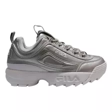 Tenis Fila Disruptor Il Premium Color Plata/blanco (040-662)