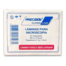 Lâmina Para Microscopia 26 X 76 Mm Fosca S/ Lapidar Cx/50und