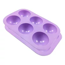 A*gift Molde Grande De Silicone Meia Esfera Com 6 Cavidades