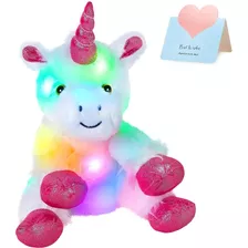 Peluche Unicornio Con Luz Led Luminoso Juguete Regalo Navida