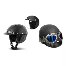 Capacete P Moto Scooter Elétrica Bicicleta Patinete Em Couro