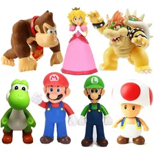 Set Personajes Mario Bros Luigi Peach Bowser Donkey Kong 