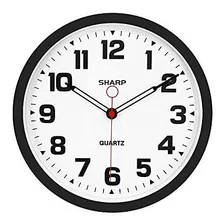 Sharp Reloj De Pared Negro Mate De 12,3 Pulgadas, Silencioso