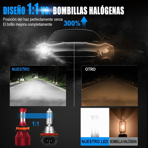 Kit De Luces Led De 4 Lados H7 H11 9005 9006 6000k Blanco Foto 7