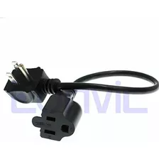 Eonvic Short Flat Plug Cable De Alimentacion, Ul Cable De Al