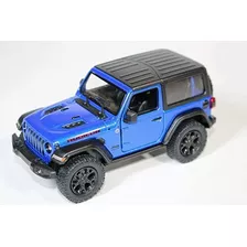 Kinsmart Jeep Wrangler Rudicon Hard Top Azul De 5 Pulgadas.