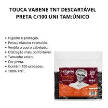 Touca Vabene Tnt Descartável Preta C/100 Uni Cor Preto