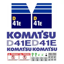 Kit Adesivos Compatível Trator Komatsu D41 E + Etiquetas Cor Trator Esteira Komatsu D 41e