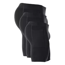 Kit 3 Bermudas Térmica Esportiva Anti Assadura Bolso Externo