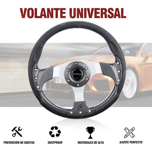 Volante Universal Deportivo 13 In Para Auto De Piel Pu Foto 4