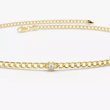 Pulseira Corrente Cubana De Ouro 3 Diamante Solitario Luxo