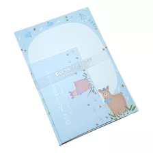 Papel De Carta Coleção Letter Set Korean Floral Urso