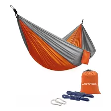 Joyfox M058 Rede De Dormir Casal 210t Nylon 300kg Cor Naranja E Cinza