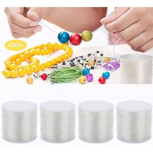 4rolls Hilo Elástico Para Collar Bisutería Pulseras 100metro