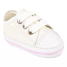 Sapatinho Tênis Glitter Bebê Mania Menina Branco 711-03