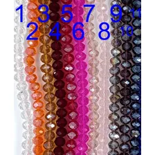 Dona Cristal 8x6mm, Bisuteria, Paquete 6 Tiras De Colores