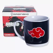 Caneca Geek Naruto Akatsuki De Porcelana 300ml Zona Criativa Cor Preto Akatsuki Naruto