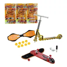 Kit Skate Patinete De Dedo 19 Peças Com Acessórios Sortidos