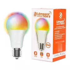 Lámpara Smart Led Goldtech Rgbw 9w Control Por Voz Por Wifi