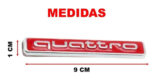 Emblema Quattro Audi A3, A4, A5, A6 Y Q5 Cromado/rojo Foto 2