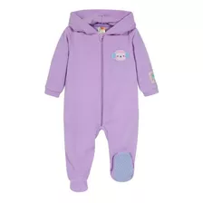 Pijama Bebé Niña Entero C/gorro Polar Sustentable Lila H2o W