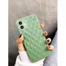 Carcasa Funda Geométrica + Lámina De Vidrio Para iPhone