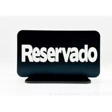 Retangulo De Mesa Placa Reservado Mdf Preto - 10 Peças