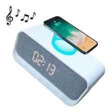Reloj Parlante Bluetooth Cargador Inalambrico Qi Recargable Color Blanco