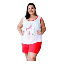 Kit 1 Baby Doll Feminino Malha Plus Size Extra Tm. 50-52-54 