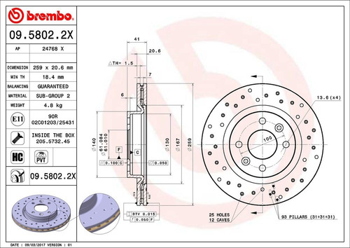 Disco De Freno / Renault Clio Mp3 2004 Delantero Ventilado Foto 2