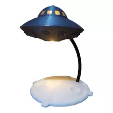 Ovni Luminoso Con Base Lunar 3d 20cms Alt Juguete Decoracion