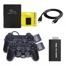 Kit Ps2 To Hdmi + 2 Controle + Cabo Hdmi 1mt + Memory Card