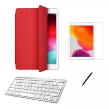 Kit Smart Case iPad 9g 10.2/can/pel E Teclado Branco -verm