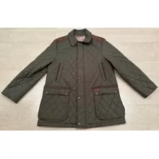 Campera Cardon Premium Verde Impermeable Poliéster Cuero