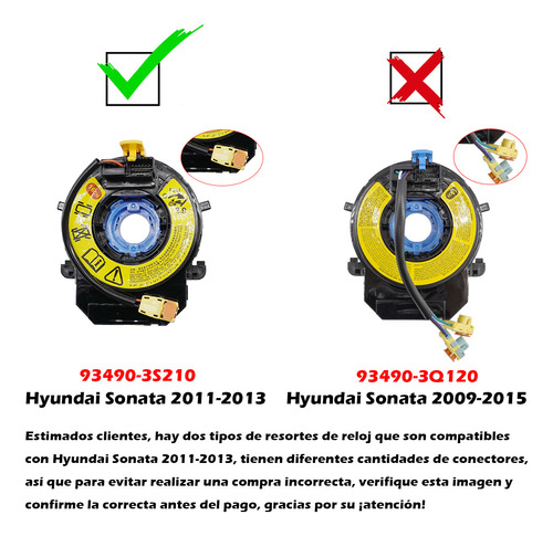 93490-3s010 Para Hyundai Elantra 2011-2015 Clock Spring Foto 2