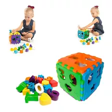 Brinquedo Educativo Cubo Didático Encaixe Para Criança +1ano