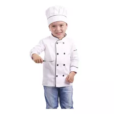 Uniforme De Cozinheiro Para Crianças Dólmã Infantil + Chapéu